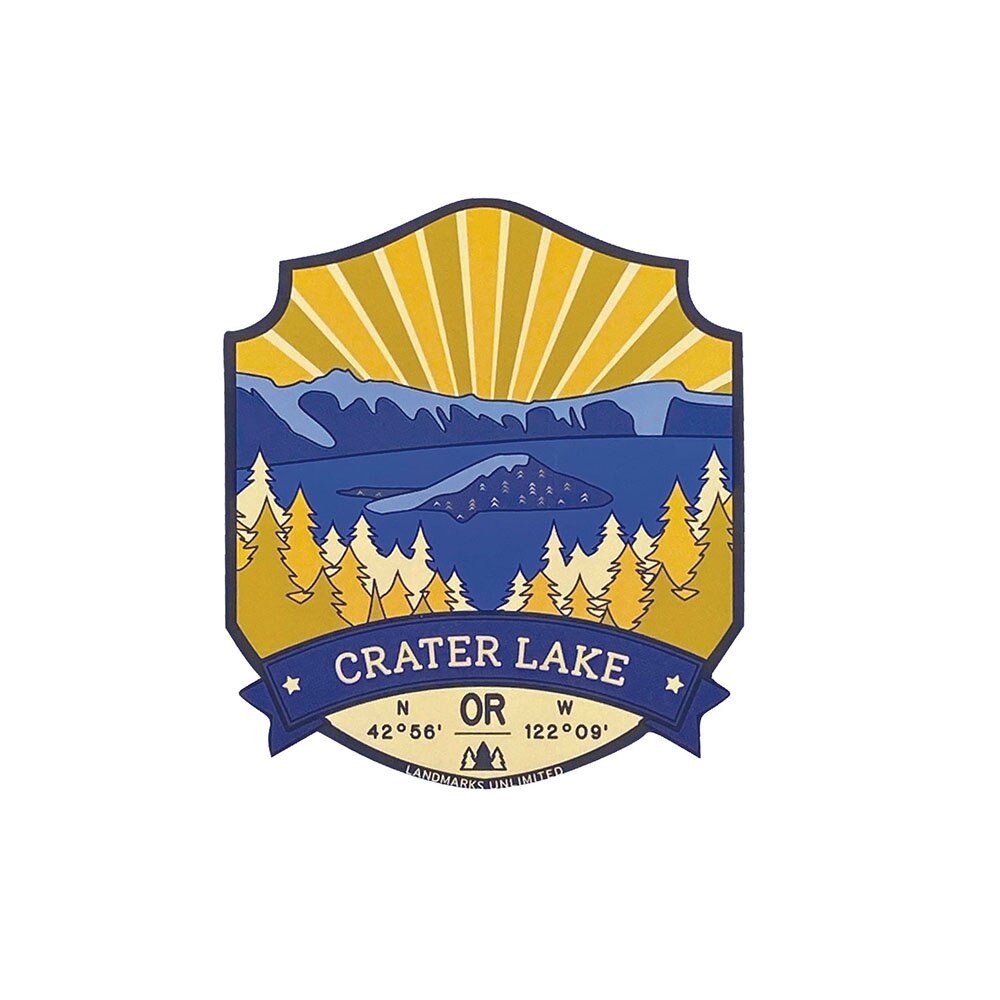 Landmarks Unlimited, Yellow, Stickers, Art & School, 4", Oregon Natural Wonders, Crater Lake, 567830